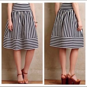 Maeve navy and white striped skirt